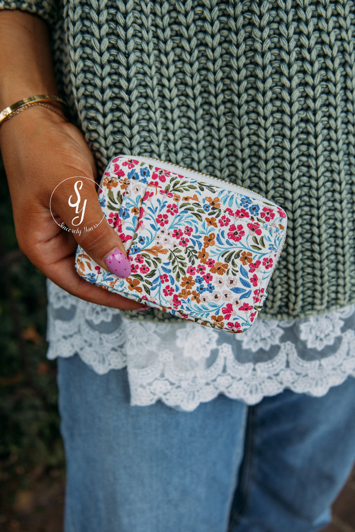 Floral Filigree Zip Wallet