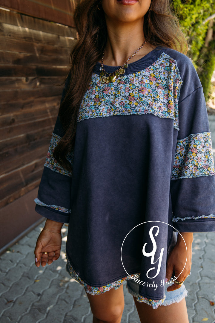 Flower Dreaming Top - Blueberry