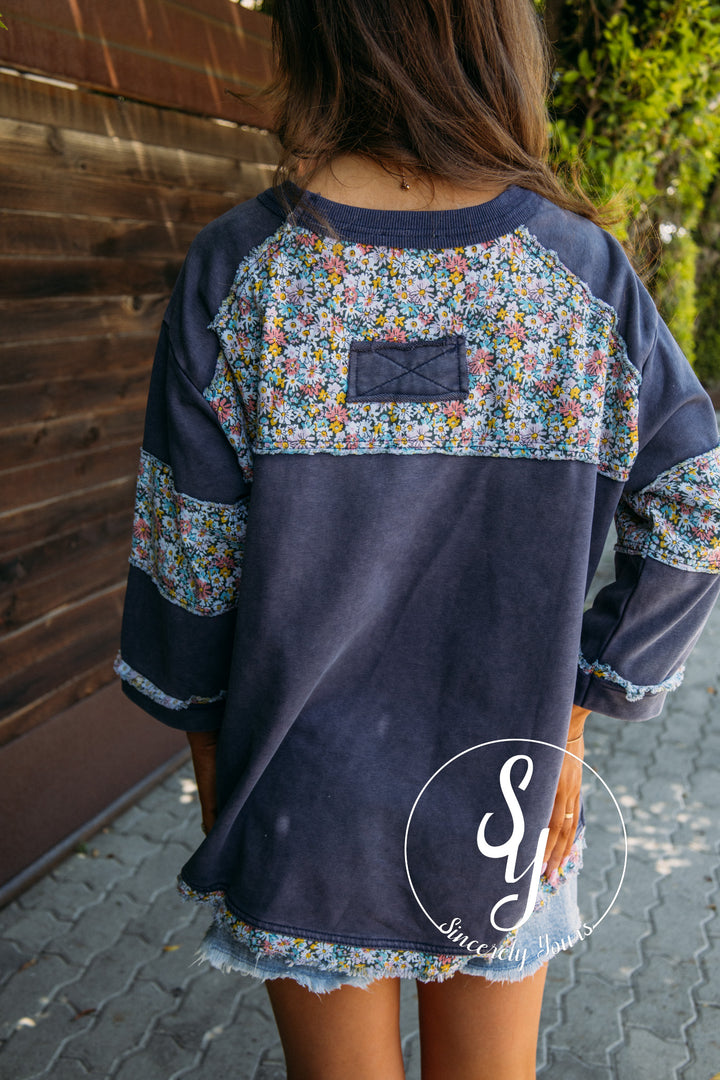 Flower Dreaming Top - Blueberry