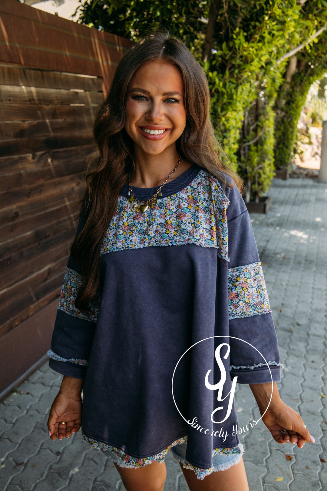 Flower Dreaming Top - Blueberry