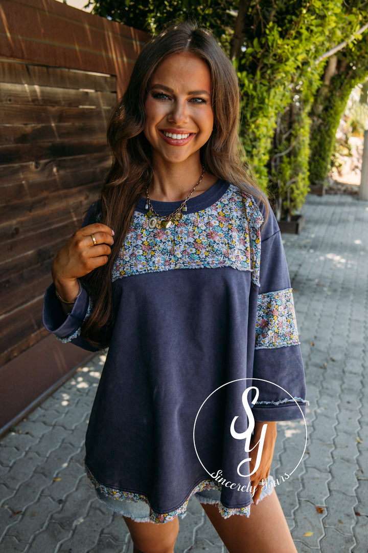 Flower Dreaming Top - Blueberry