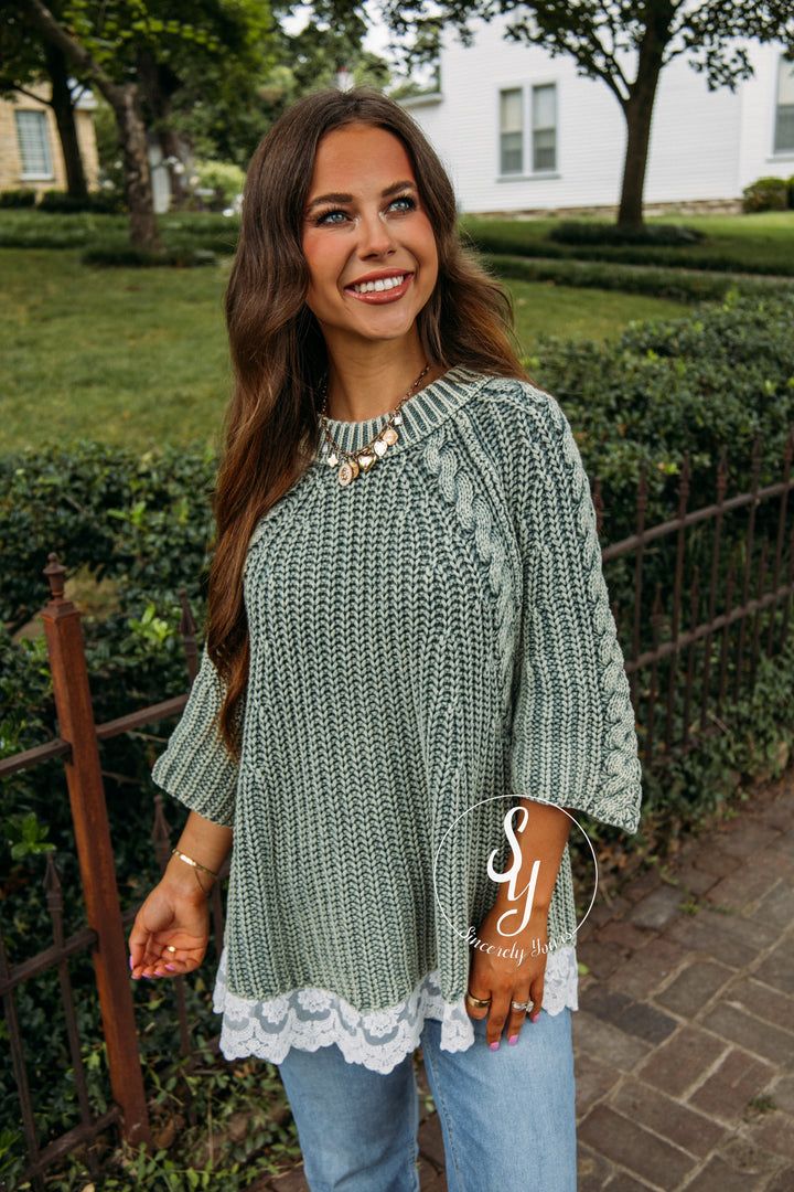 Knit Fix Sweater - Juniper Green