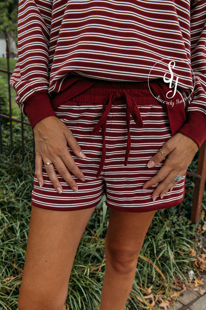 Wear Again Striped Set - Burgundy