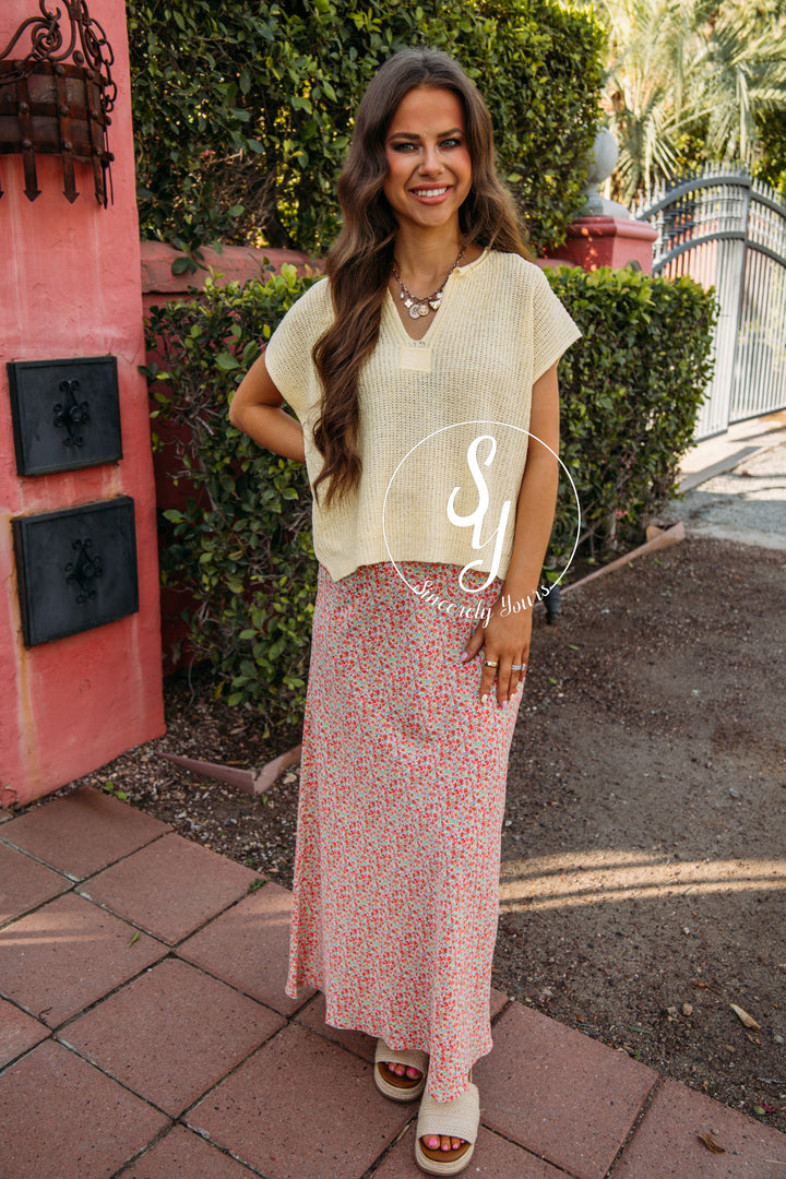 Garden Growth Skirt - Red