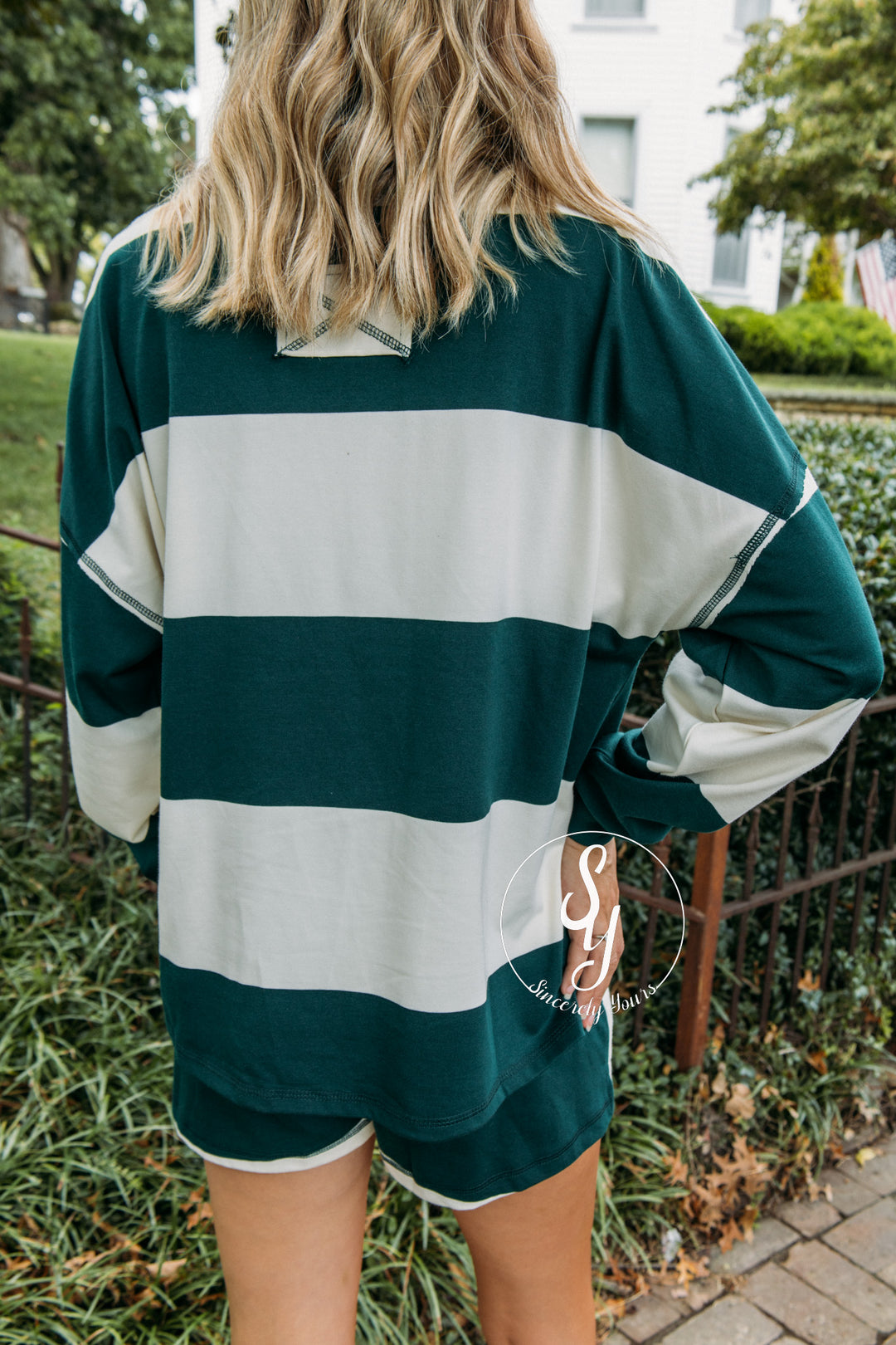 Hadley Striped Set - Hunter Green