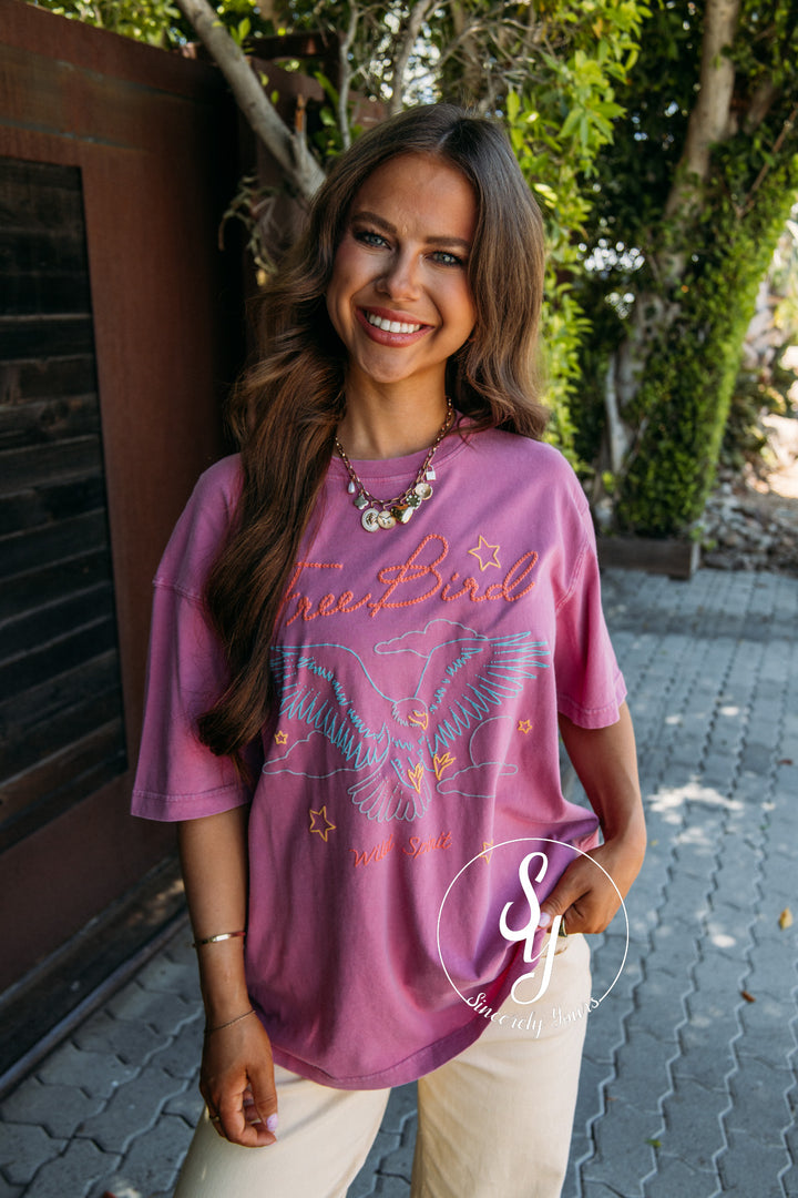 Wild Spirit Graphic Tee - Rose
