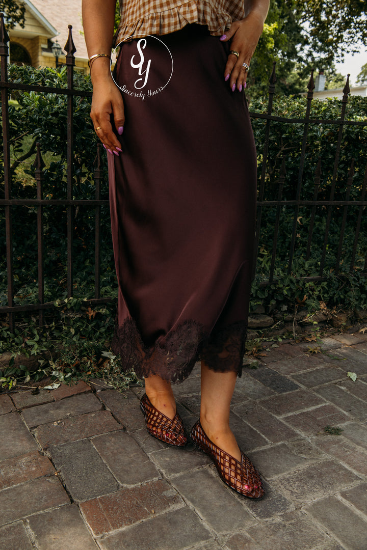 Silky Love Skirt - Mocha Brown