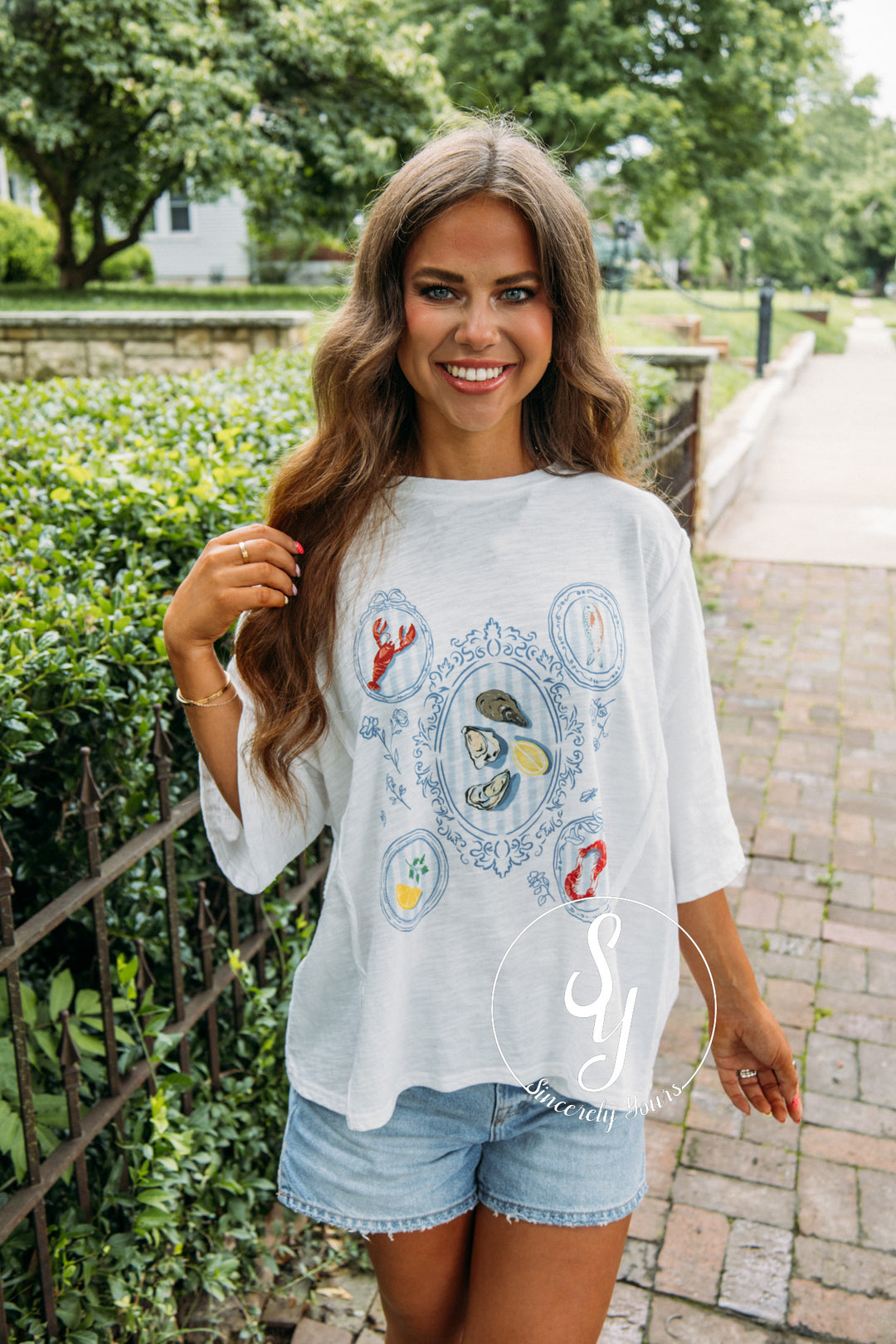 By The Sea Graphic - White