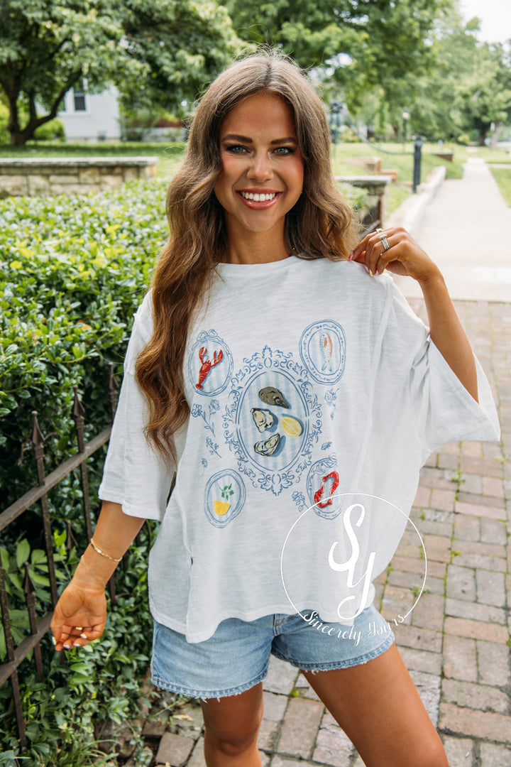 By The Sea Graphic - White