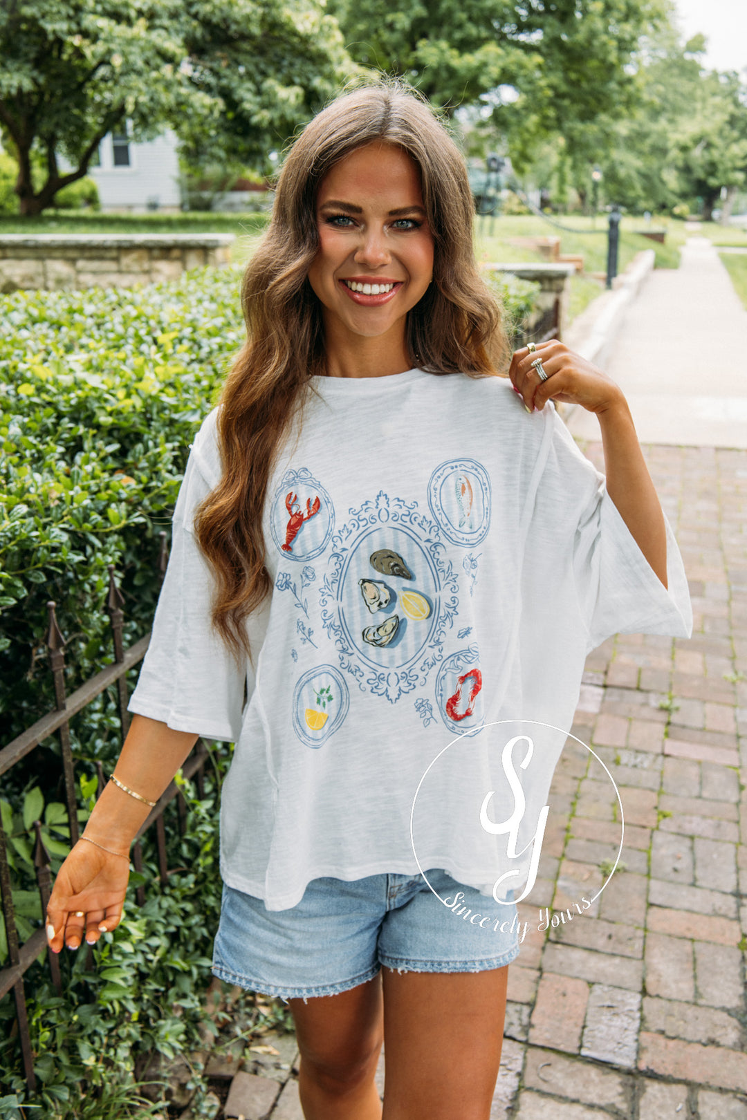 By The Sea Graphic - White