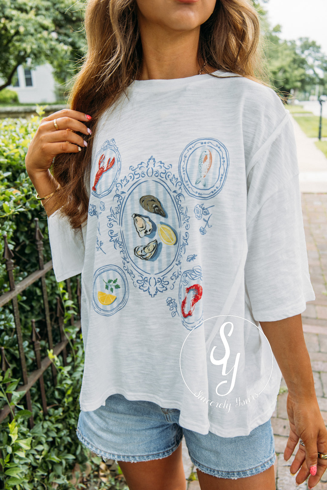By The Sea Graphic - White