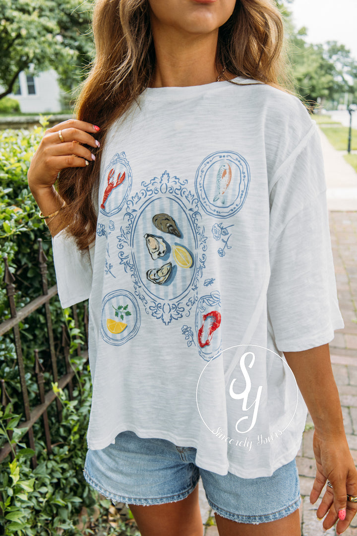 By The Sea Graphic - White