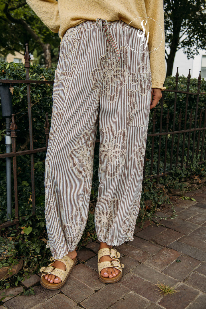 Secret Stripe Pants - Mocha