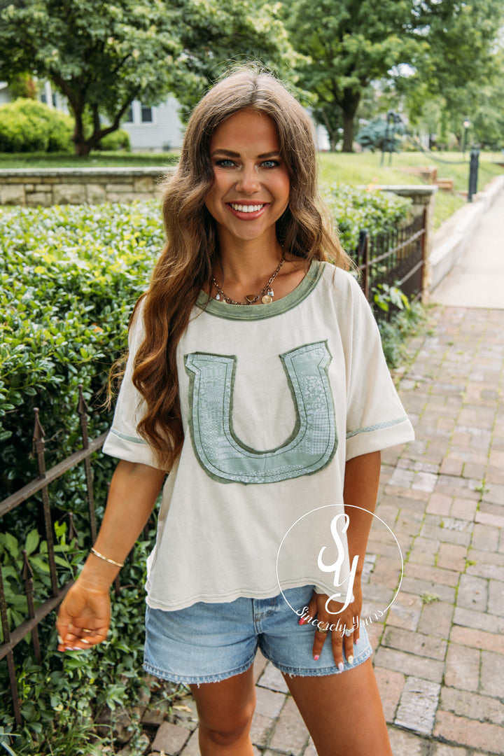 Paisley Charm Top - Sage