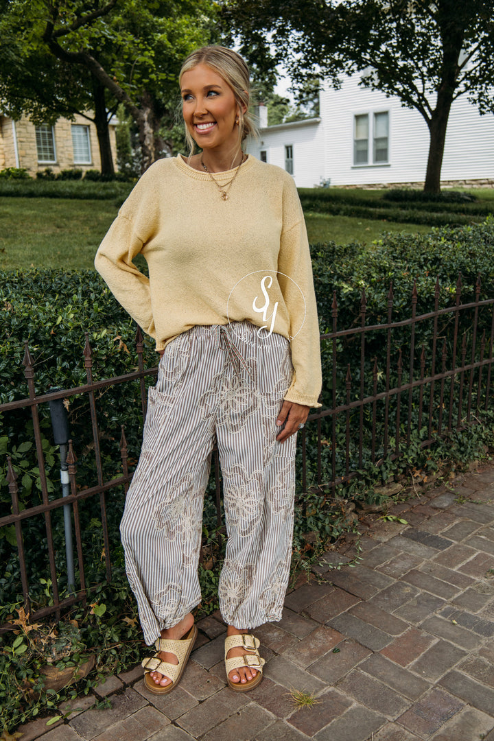 Secret Stripe Pants - Mocha