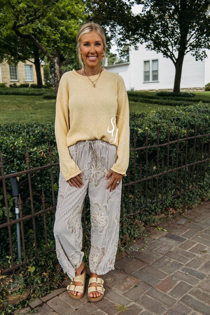 Secret Stripe Pants - Mocha