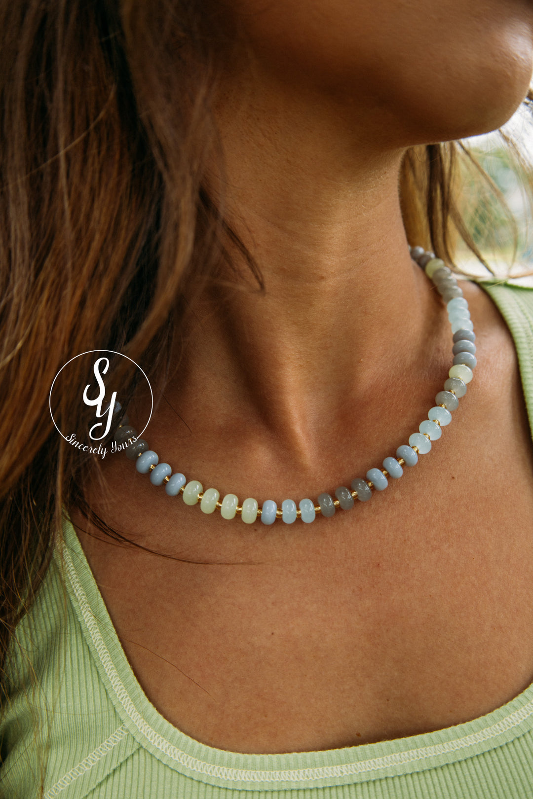 Ocean Front Necklace - Mixed Green