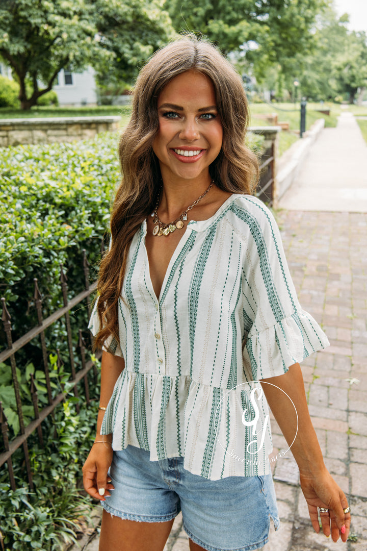 Feeling Cute Blouse - Green