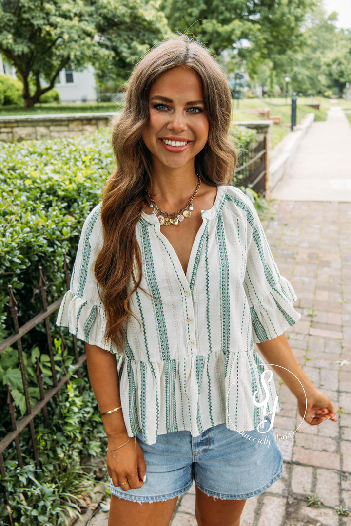 Feeling Cute Blouse - Green