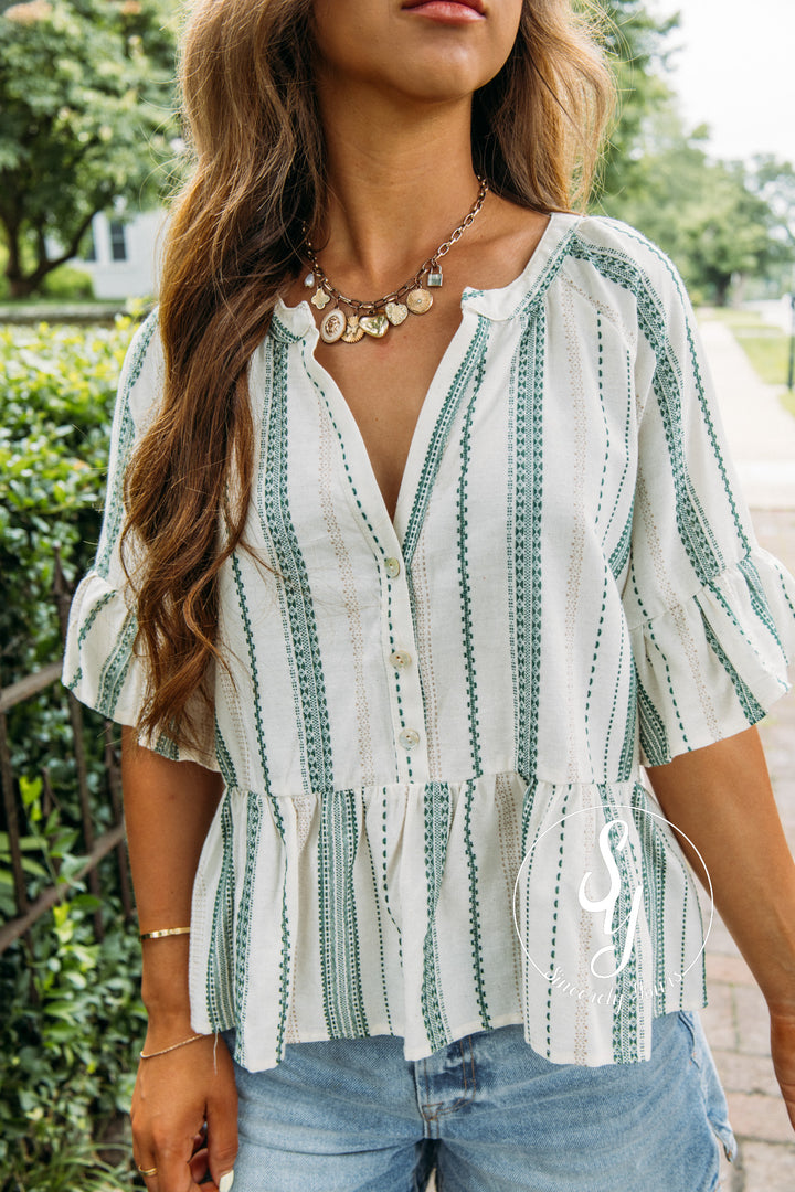Feeling Cute Blouse - Green