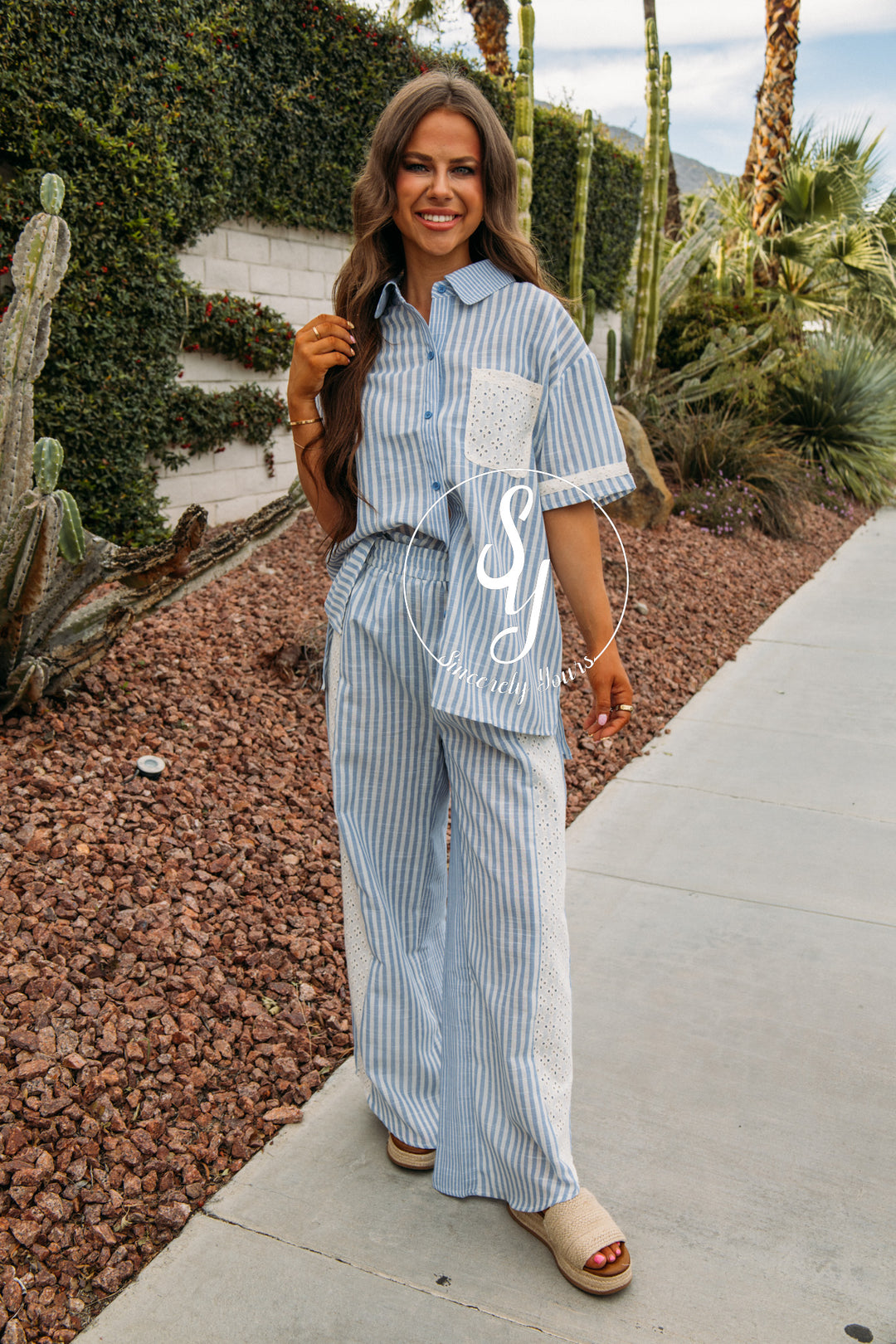 Pure Peace Stripe Set - Blue