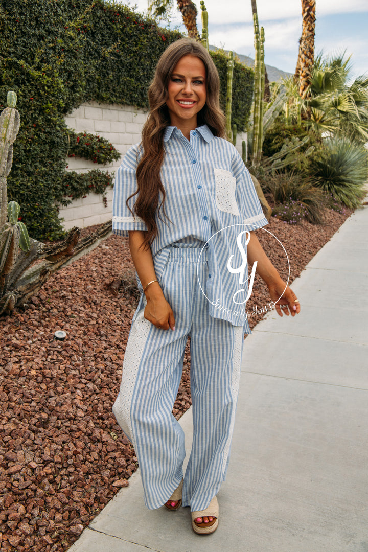 Pure Peace Stripe Set - Blue