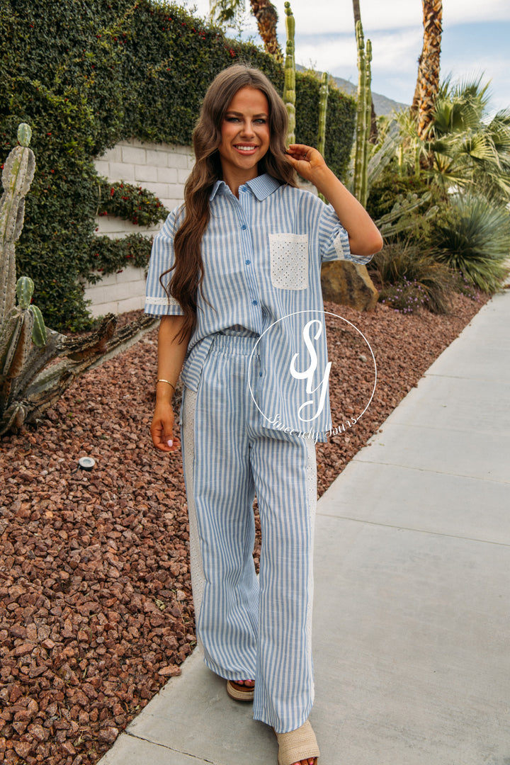 Pure Peace Stripe Set - Blue