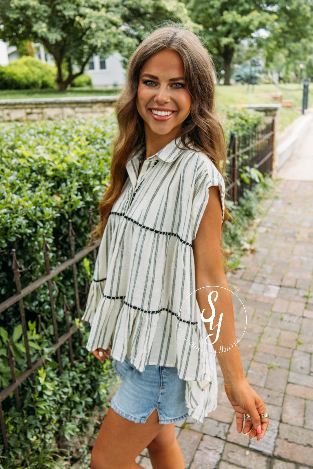Golden Coast Top - Grey Multi