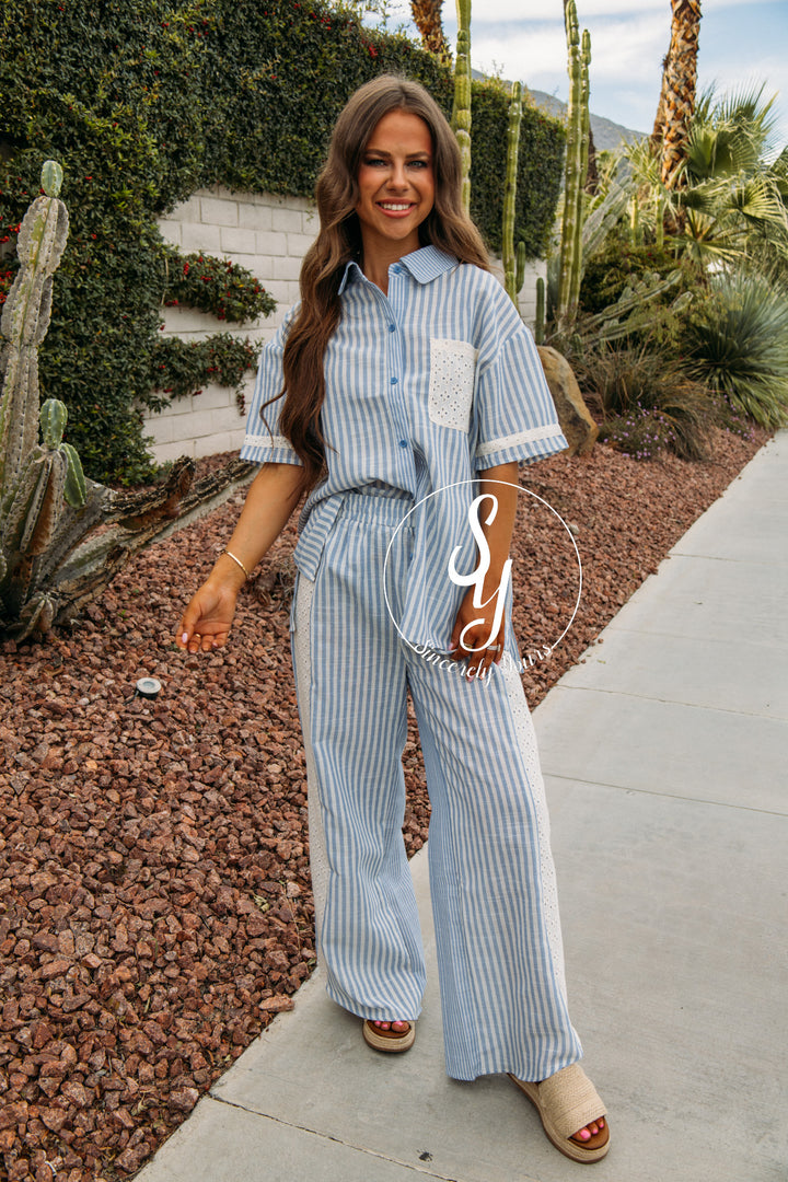 Pure Peace Stripe Set - Blue