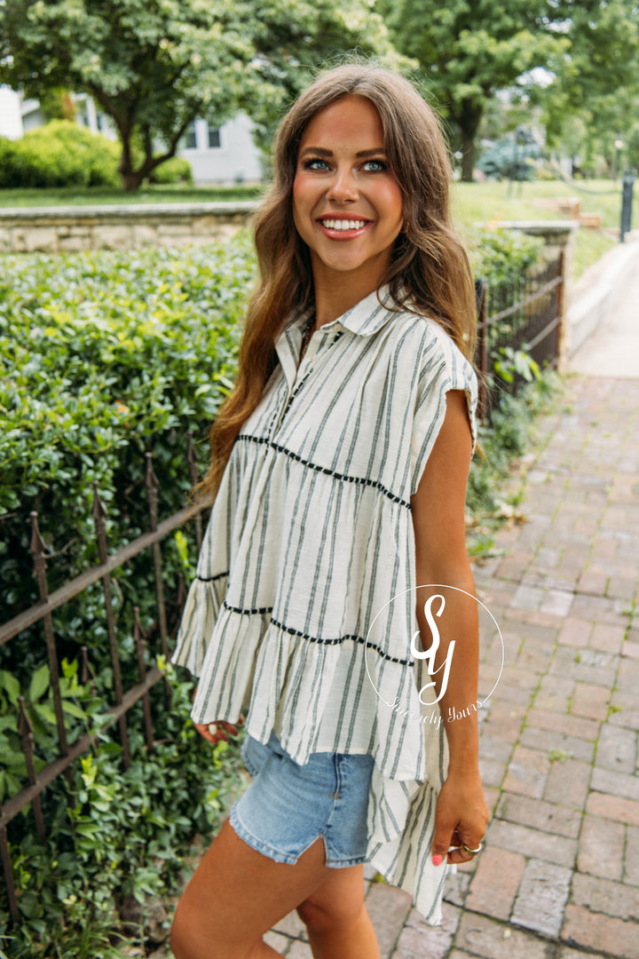 Golden Coast Top - Grey Multi