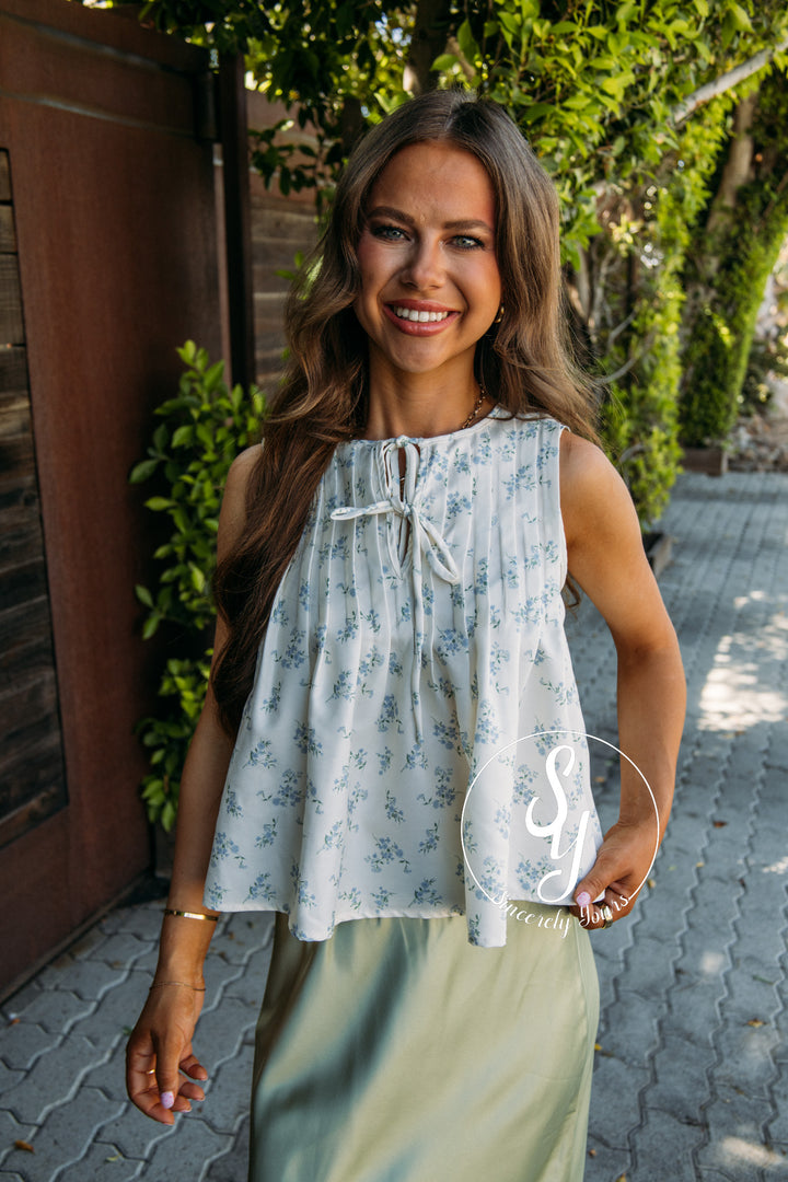 Adorable Tie Tank - White Multi