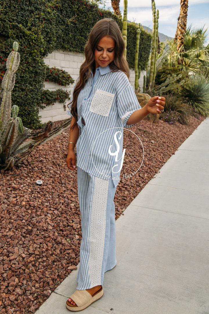 Pure Peace Stripe Set - Blue