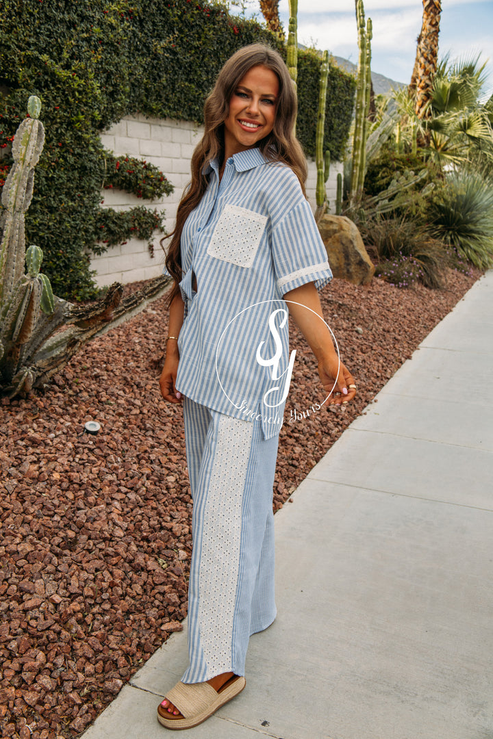 Pure Peace Stripe Set - Blue