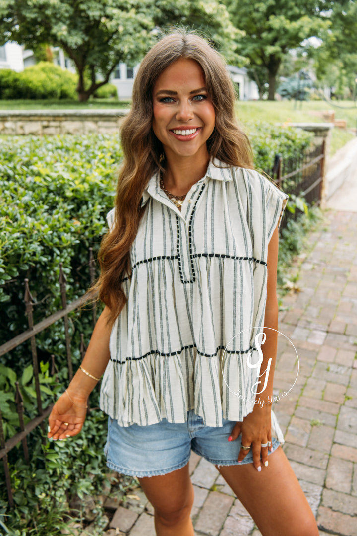 Golden Coast Top - Grey Multi