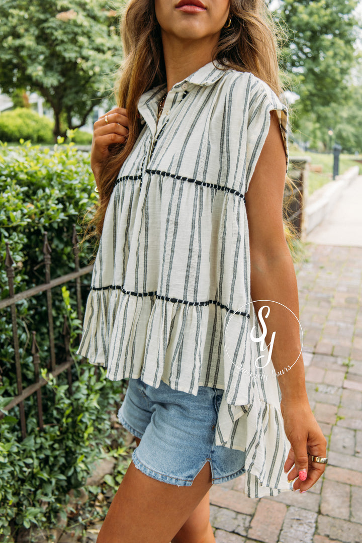 Golden Coast Top - Grey Multi