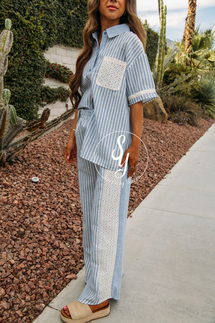 Pure Peace Stripe Set - Blue