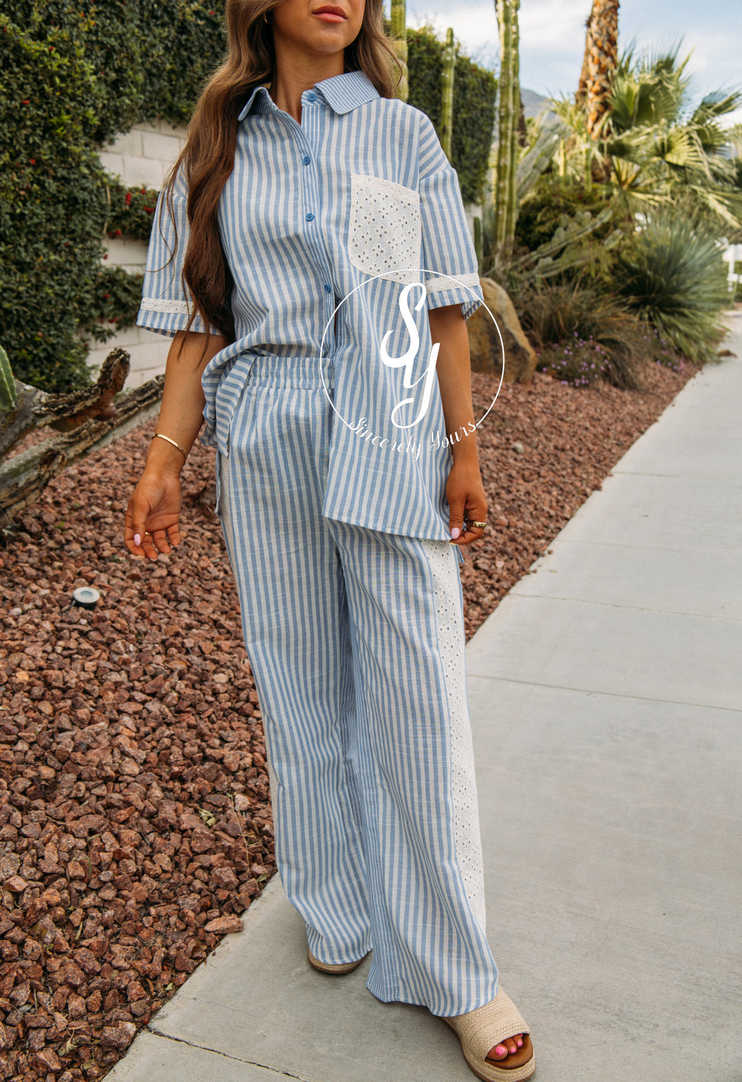 Pure Peace Stripe Set - Blue