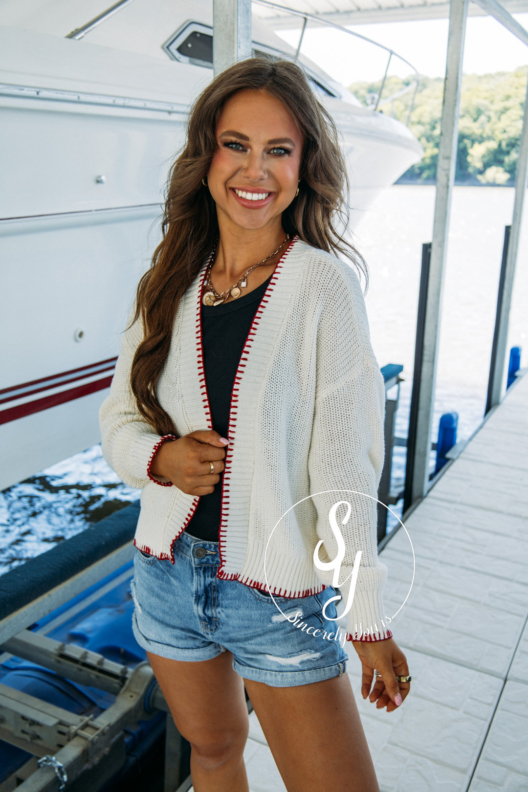 Follow Me Flag Cardigan - Ivory