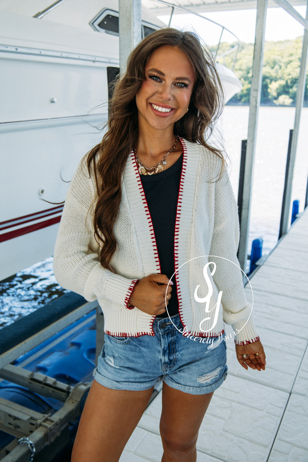 Follow Me Flag Cardigan - Ivory
