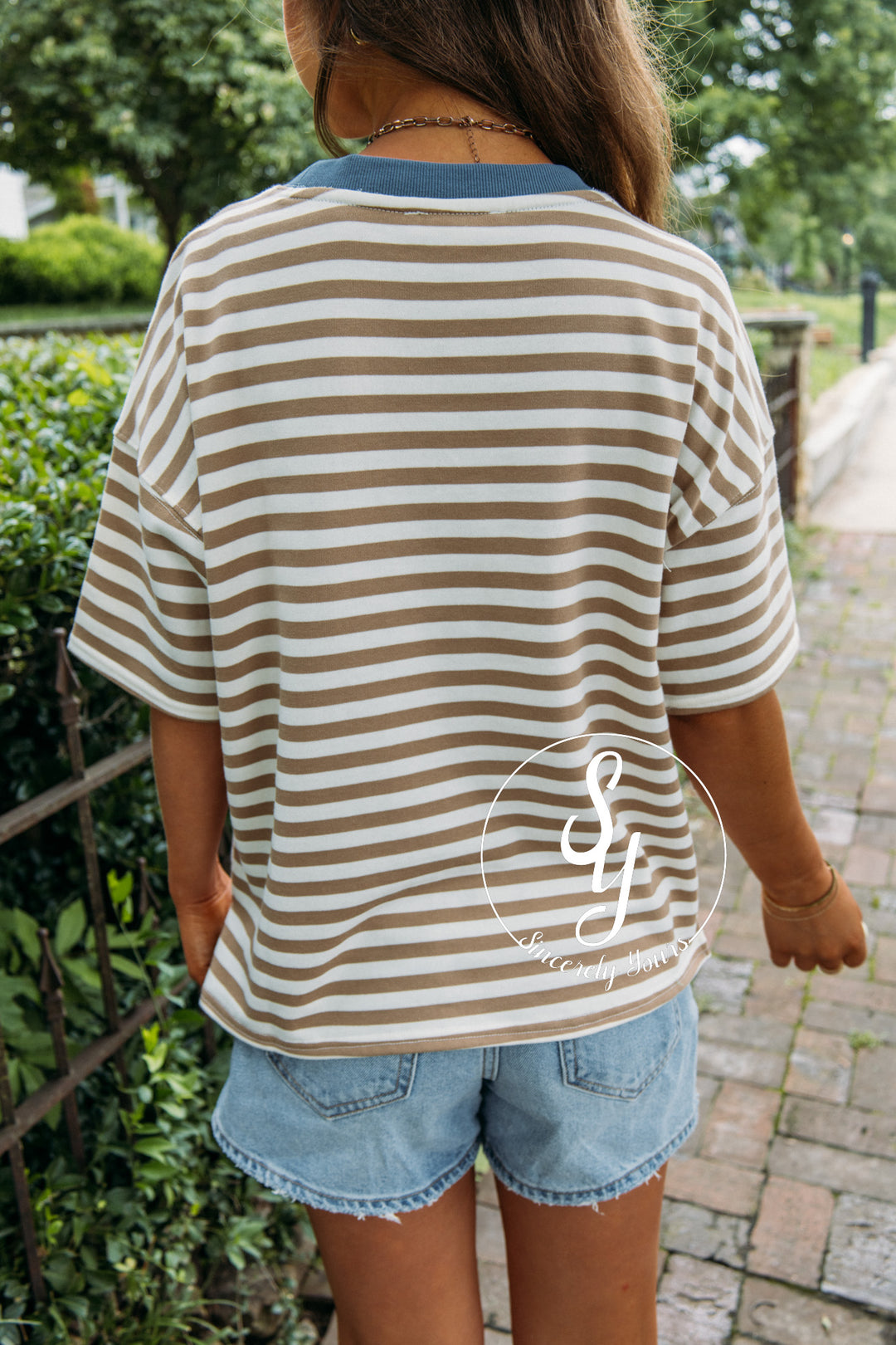 Harbor Stripe Top - Tan Multi
