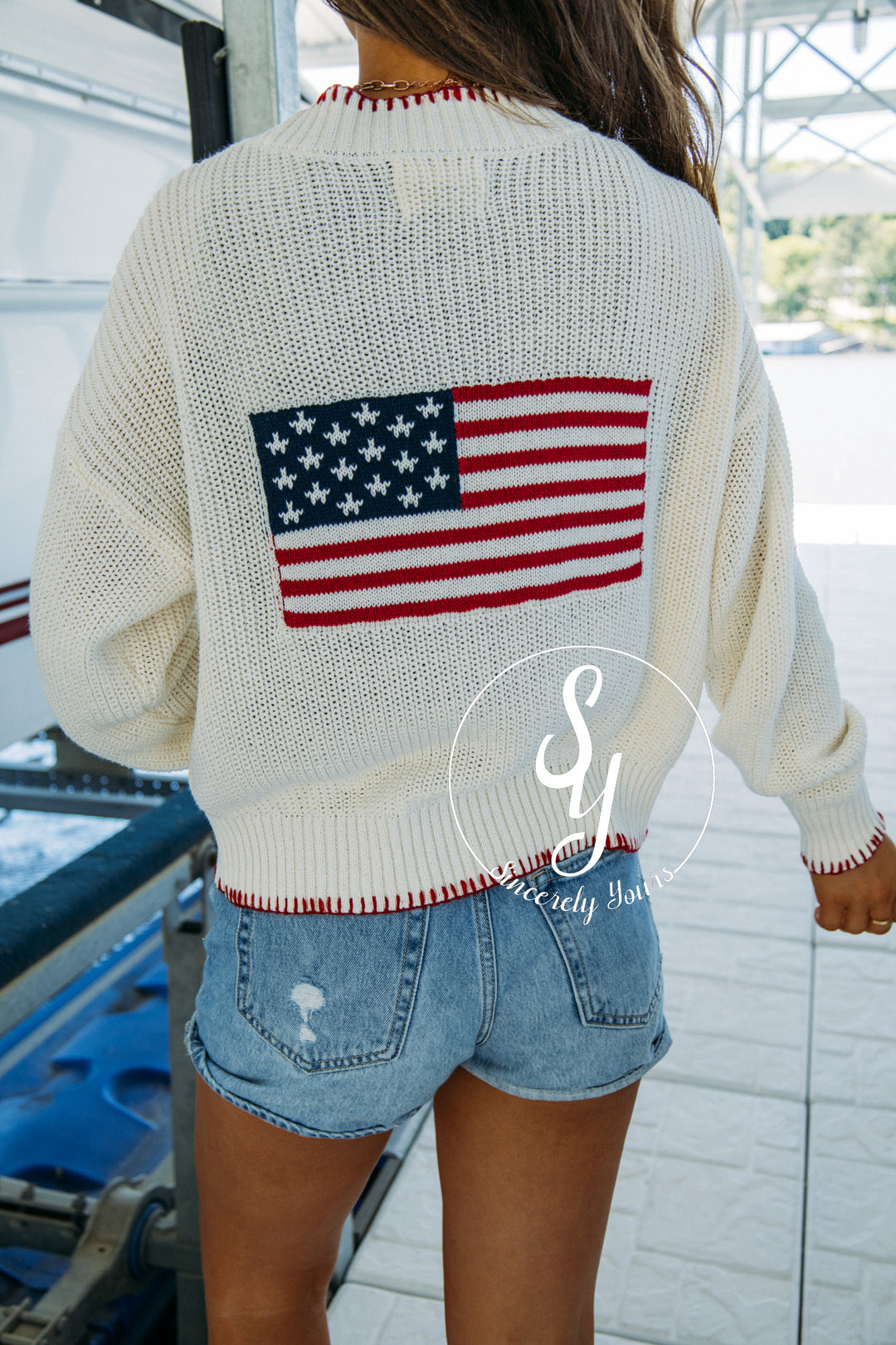 Follow Me Flag Cardigan - Ivory