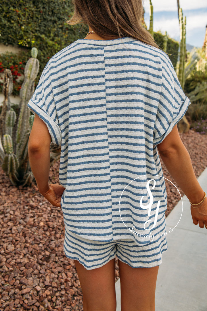 Classic Cozy Stripe Set - Blue