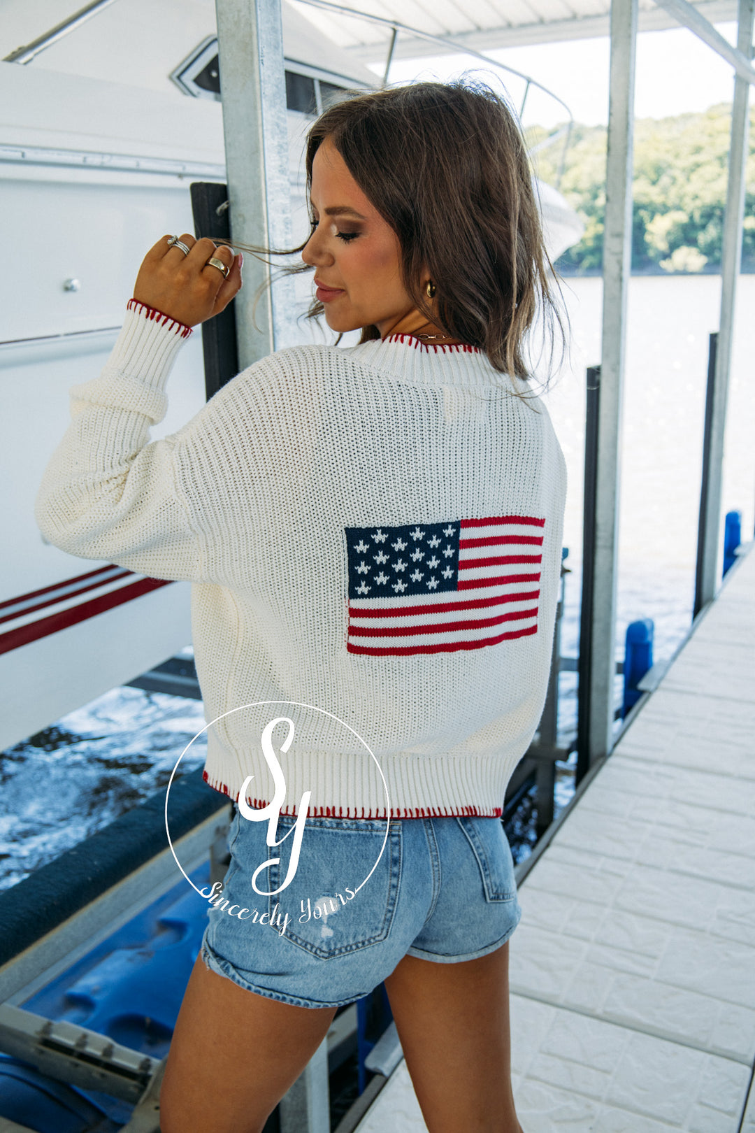 Follow Me Flag Cardigan - Ivory