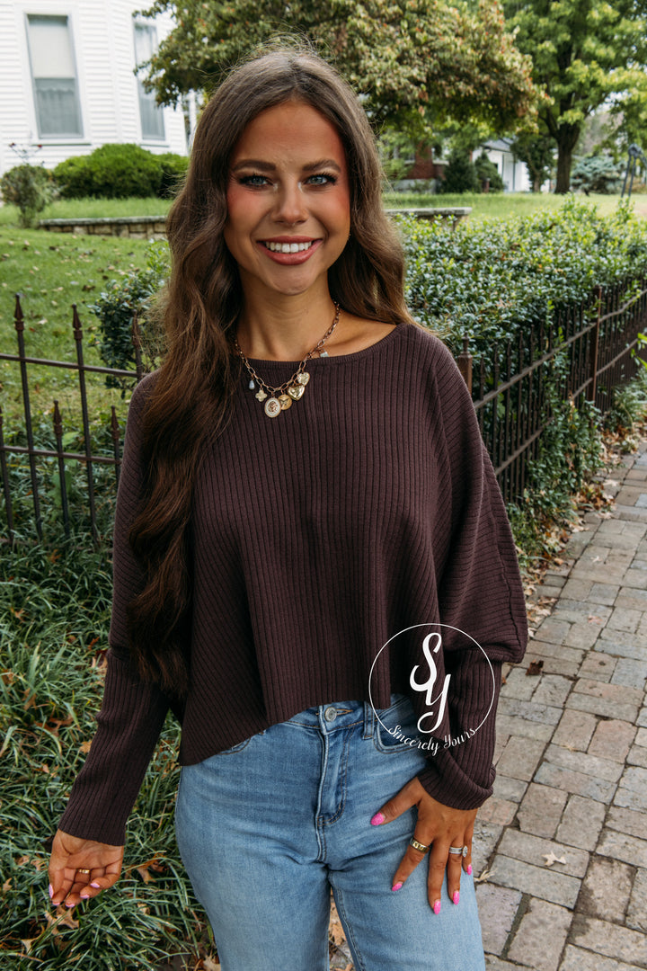 Falling For Comfort Sweater - Brown