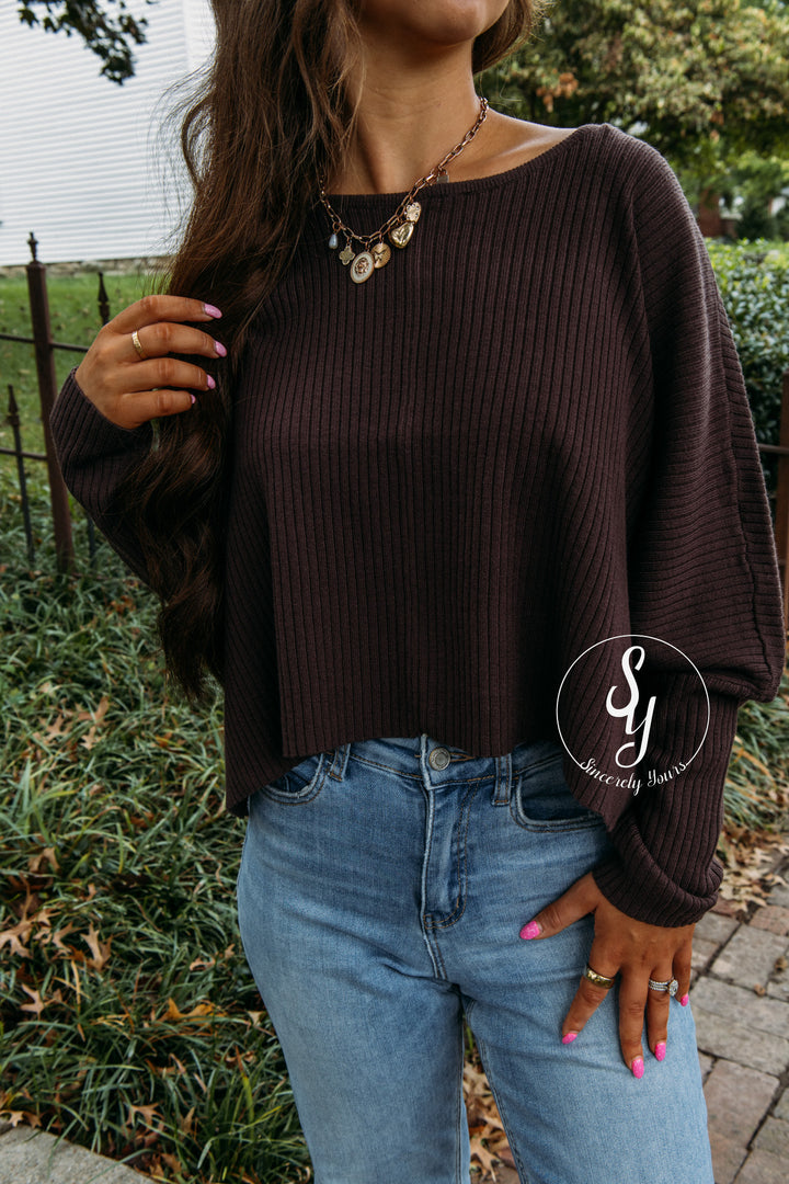 Falling For Comfort Sweater - Brown