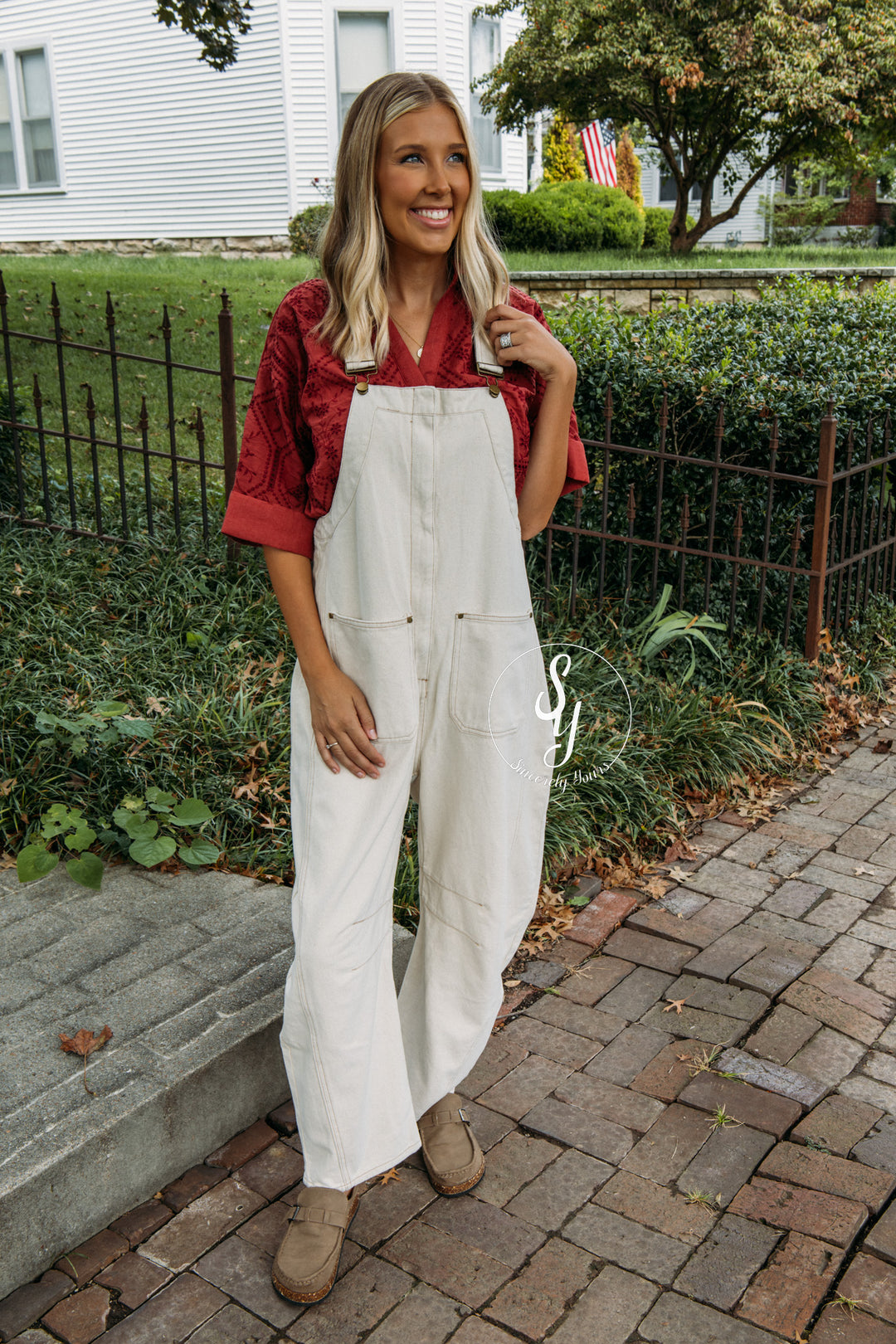 Over The Moon Overalls - Cream