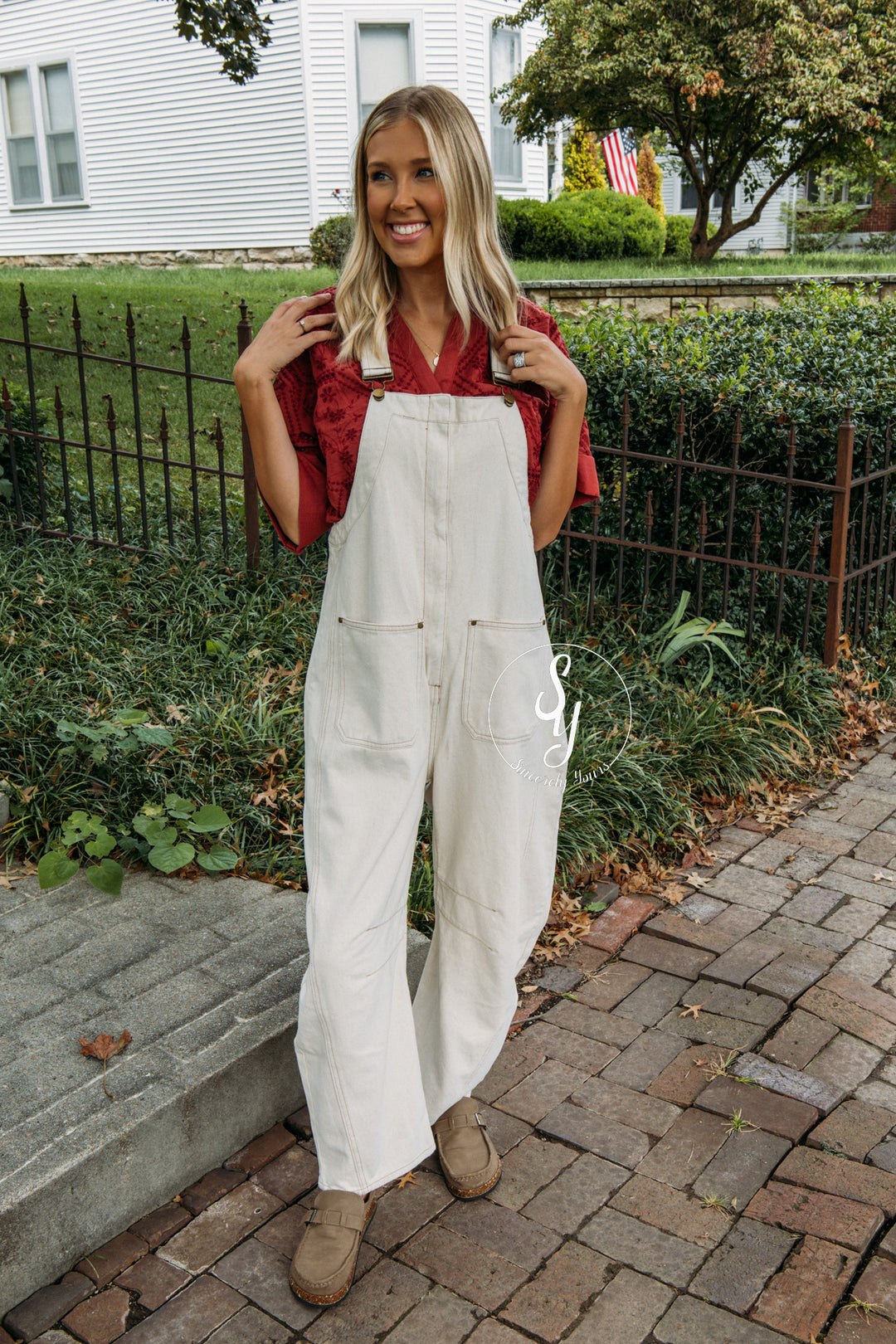 Over The Moon Overalls - Cream