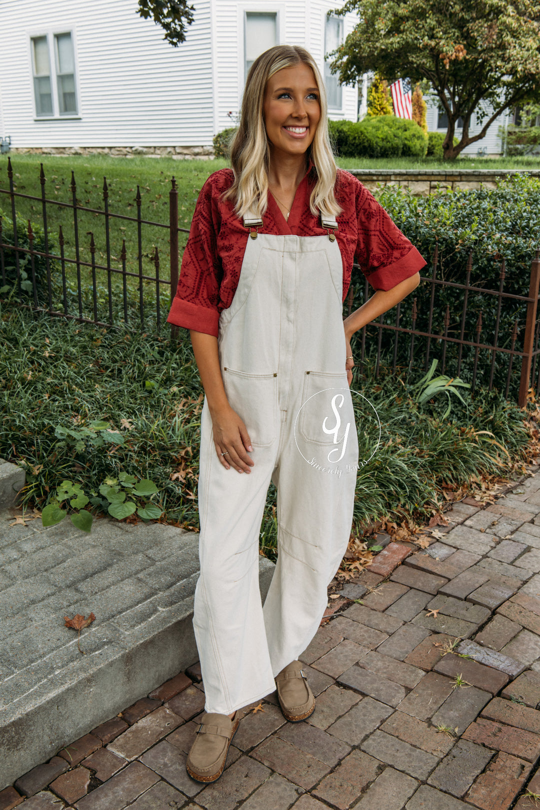 Over The Moon Overalls - Cream