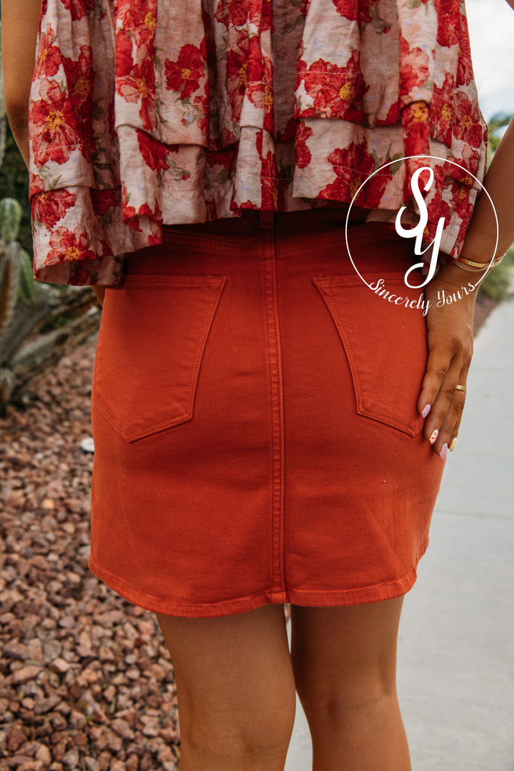 Dear John: Quinn Skirt Burnt Brick