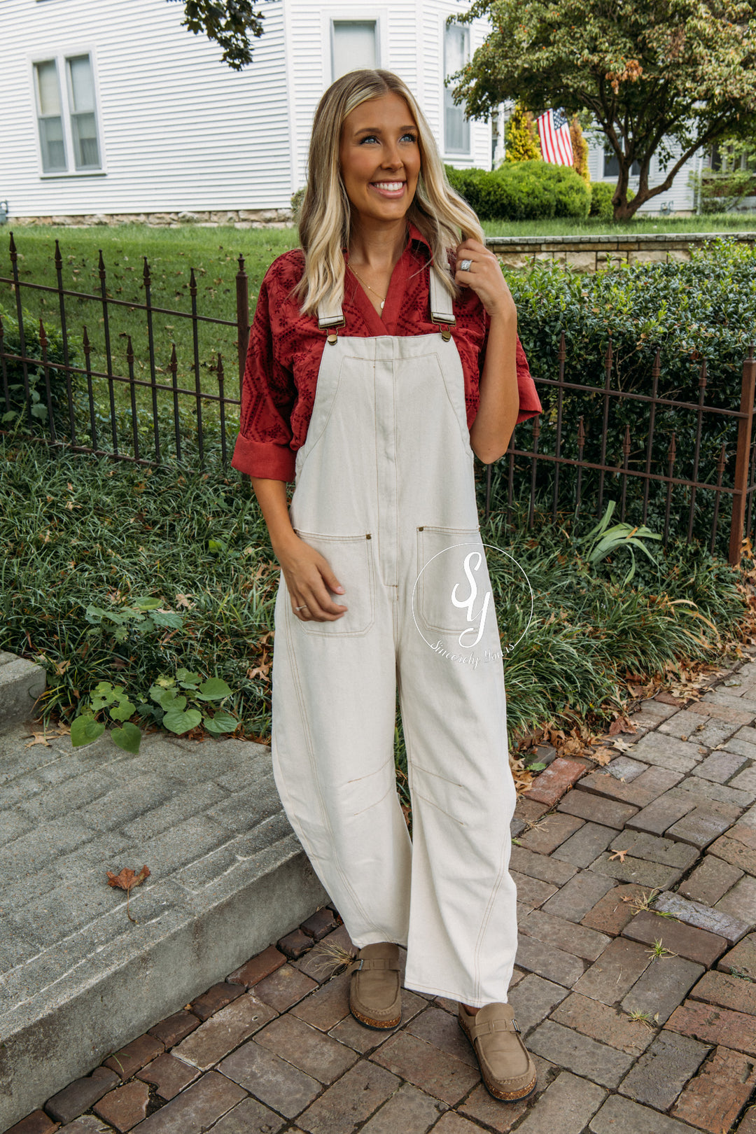Over The Moon Overalls - Cream
